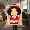 1PC Mafalda Print Flannel Blanket, High Quality All Seasons, Home Decor, Warmth and Comfort, Perfect for Christmas Gifts