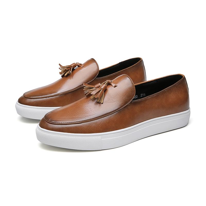 Fashion Autumn Loafers Men's Tassel Slip-On Slip-On Comfortable Men's Leather Shoes Casual Shoes Fashion Oxford Shoes Large Size 38-47