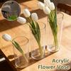 Vaso per Fiori Cilindrico Trasparente in Acrilico Infrangibile Alto Grande Vasi in Plastica per Decorazione Matrimonio Festa Vaso Fioriera Idroponica