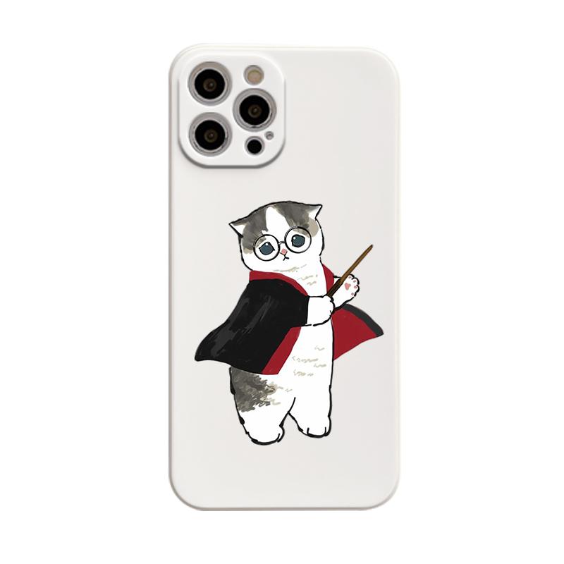 

Рідкий чохол для телефону Cute Cat Art Cartoon Straight Edge для Apple iPhone 14 11 12 13 Pro Max X XS XR 7 8 Plus SE2 Protection Cover iPhone 12 Pro