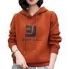 Women's Fleece-Lined Thickened Hooded Sweatshirt: Loose Fit, Slimming, Autumn/Winter Korean Style.