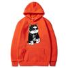 Cool and Cute Big Boss Cat Fun Print Autumn/Winter Women's Fashion Instagram Heavyweight Sweater Hooded Loose Long sleeved Coat