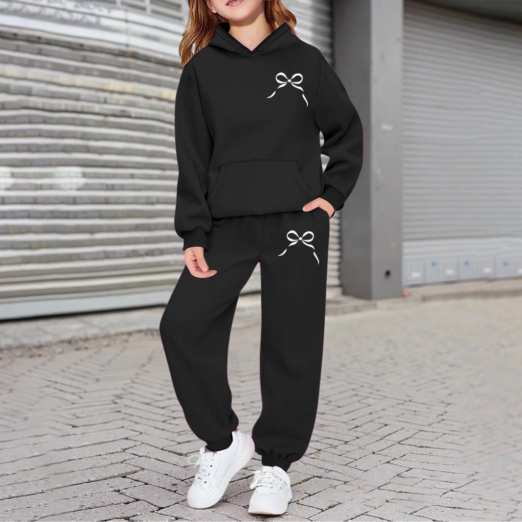 Boys Girls Sweatsuit Clothing Hooded Sweatshirt Jogging Sweatpants Tracksuits Set Fashion Outfit