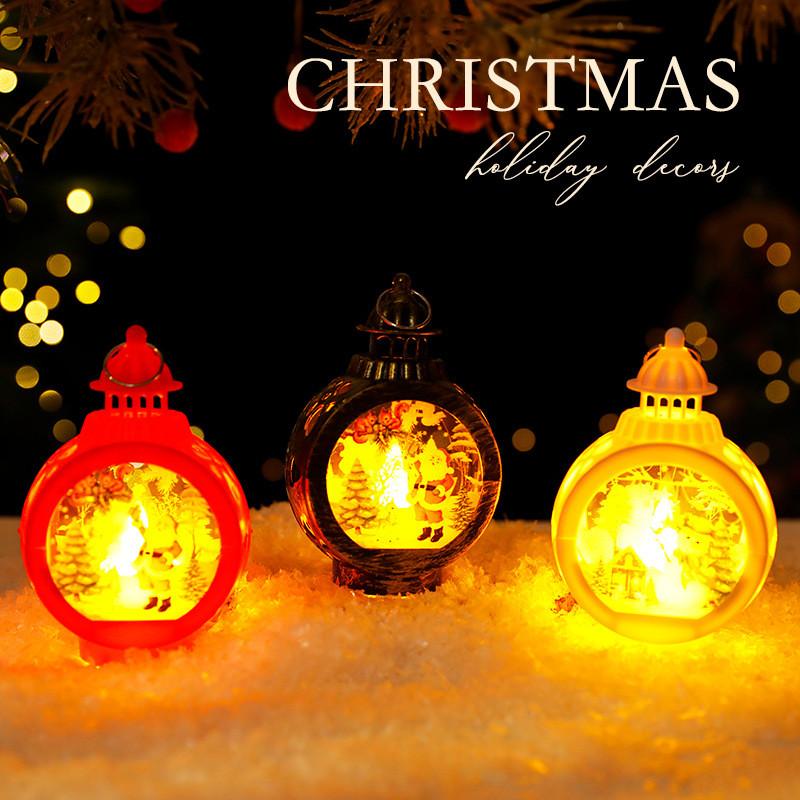 Weihnachts-Weihnachtsmann-Schneemann-Laterne mit LED-Licht für Feiertagsdekoration und Geschenkidee