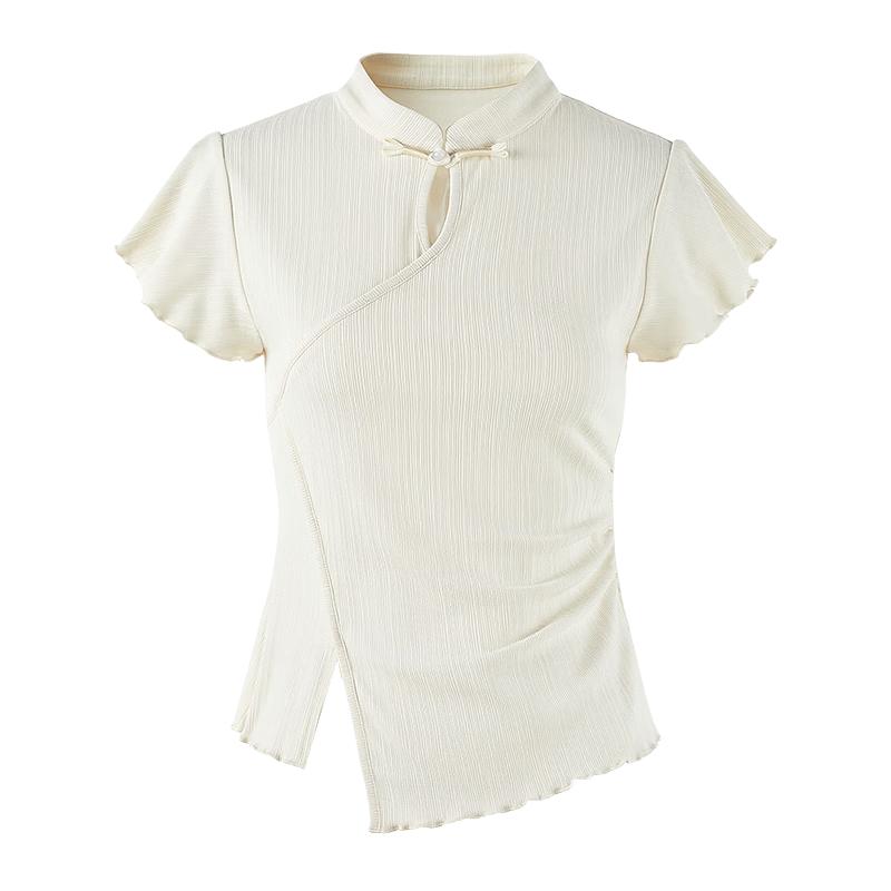 Women s Slim-Fit Stand Collar T-Shirt XL