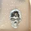 Skull Head Statue Mirrored Figurine Reflective Sparkling Discos Balls Ornament for Halloween Festivals Party Celebration