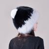 Winter hat, female fox fur, leather straw hat, knitted thickened wool hat, sweet and cute, ear protectors to keep warm