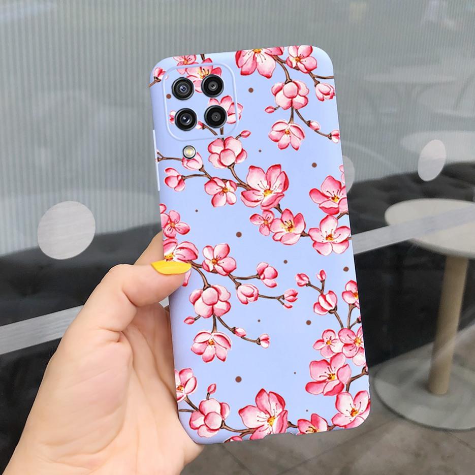 For Samsung Galaxy M32 Case Samsung M12 Soft Silicone Flower Phone Case For Samsung M32 M325F Cover Galaxy M 12 32 M12 TPU Funda