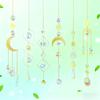 Faux Crystal Suncatcher Hanging Decoration Indoor Outdoor Garden Sun Moon Star Prism Wind Chime Ornament Rainbow Maker Pendant