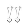 Silver Plated Earrings For Women Heart Chain Earring Jewelry Prevent Allergy Party Accessories Gift Heart Earrings