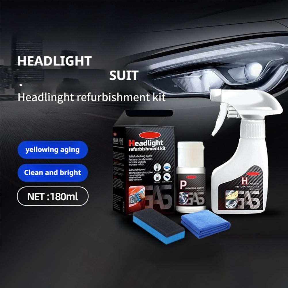 Car Headlight Scratch Repair Fluid Car Lamp Crystal Plating Solution Renovation Atomization Cleaning Agent Polishing Kit