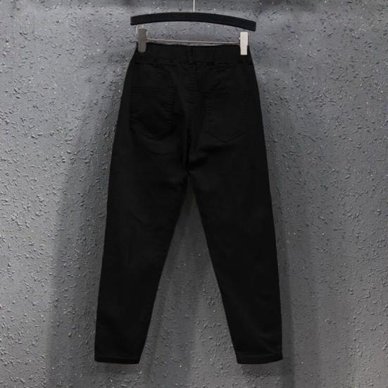 Dámské kalhoty pro volný čas Kalhoty se středním vzrůstem elastický harémové kalhoty Jednobarevné široké nohavice dlouhé kalhoty s kapsami Streetwear