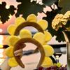 Plush Sunflower Hairhoop for Adult Teens Theme Party 3D Flower Headwear Women Face Washing Hairband Music Festival Props