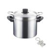 22cm Pasta Pot with Gas and Induction Made In Includes Original Tag J-kitchens Double-Handled Anti-Roll Lid, Compatible, Japan,