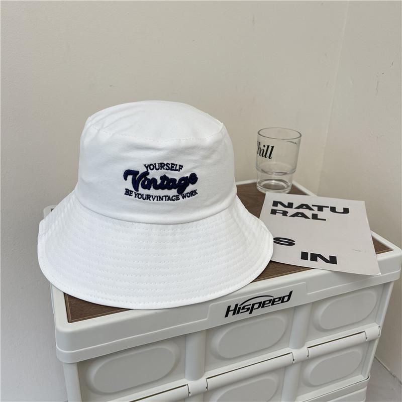 Style Hat Versatile Letter Embroidery Womens Sunshade Hatscaps Fisherman