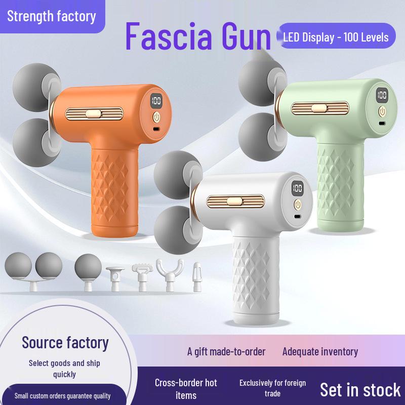 Handheld Angled Fascia Gun: Full Body Electric Massager for Waist, Back, Shoulder, and Neck.