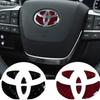 Carbon Fiber Car Steering Wheel Emblem Badge Sticker For Toyota RAV4 Hilux Aygo Yaris Ractis Corolla Camry CHR Auris Tacoma