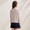 Zhaojun Damen Lyocell Tencel Gestricktes Gestreiftes Langarm-T-Shirt