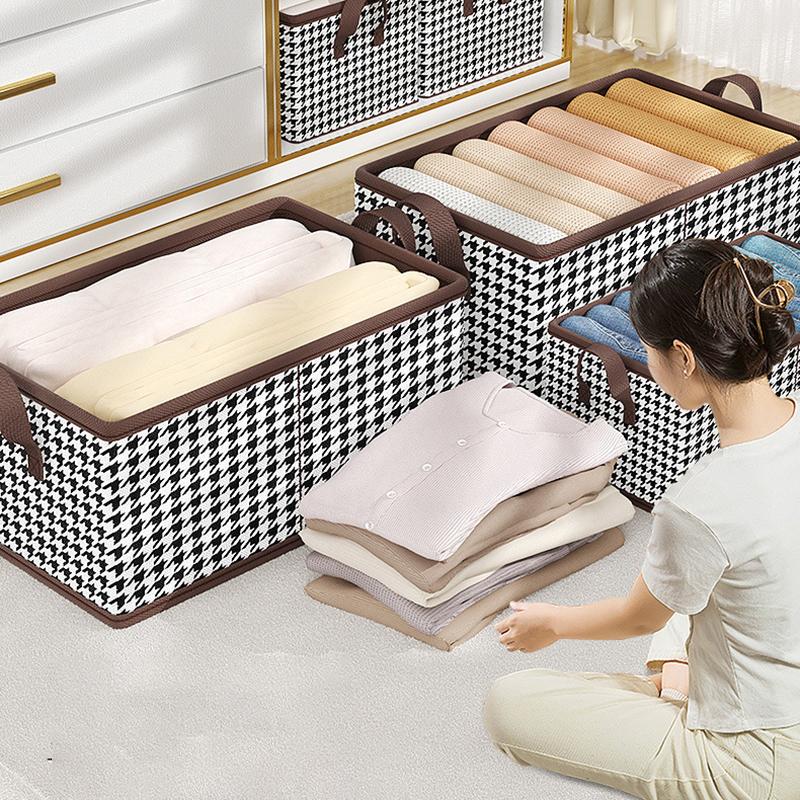 50x30x26CM Storage Box Non-Woven+PP Board Foldable Closet Organizer Bin