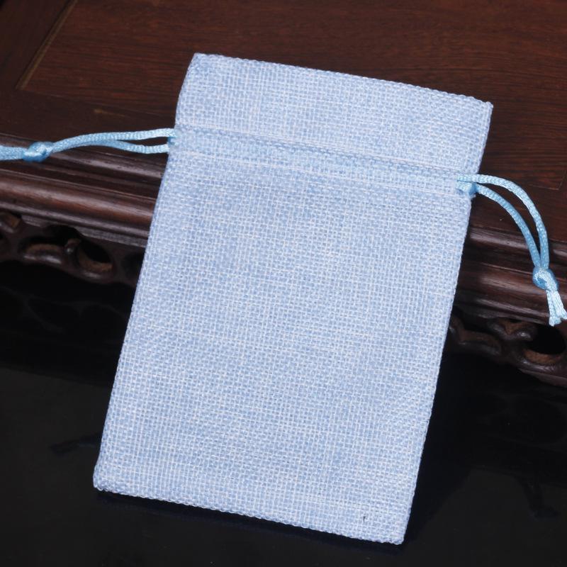 Custom Printed Linen Drawstring Sachet Bag for Jewelry Packaging and Storage