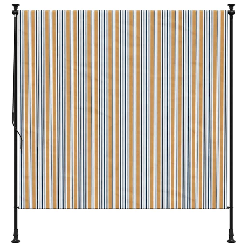 Vidaxl Roleta Zewnętrzna, Żółto-Biała, 150X270 Cm, Tkanina I Stal