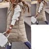 Order Two Size Up,Sleeveless Winter Jacket Women Midi Coats Down Vest Keep Warm Elegant Black Hooded Street Hipster Lady Cotton Overcoat