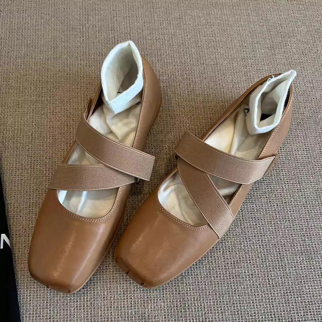 

Супермягкая овчина~ Одинарная обувь женская на плоской подошве с перекрестными ремешками балетки с мелким вырезом вечерняя обувь ретро туфли Мэри Джейн 40