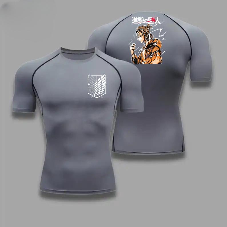 Herren Sommer Sport Kompressions-T-Shirt Atmungsaktiv Schnelltrocknend Hohe Elastizität Kurzarm-T-Shirt mit Kräftigem Stationed Corps Grafik Fitnessstudio