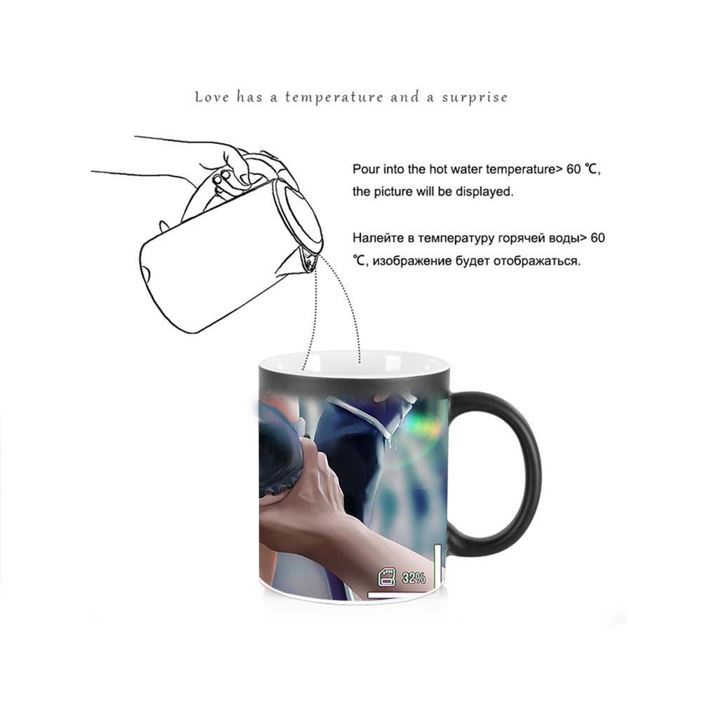 New Pinch Chest Color Changing Mug BSKT-213 Personalized Gifts Ceramic Mugs Coffee Cups Drinkware Anime Cup Sublimation Blanks