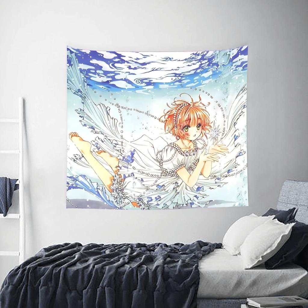 Anime Cardcaptor Sakura cutecore Tapestry Bedroom Decoration Wall Hanging Blanket Tapestry Cool Stuff For Room