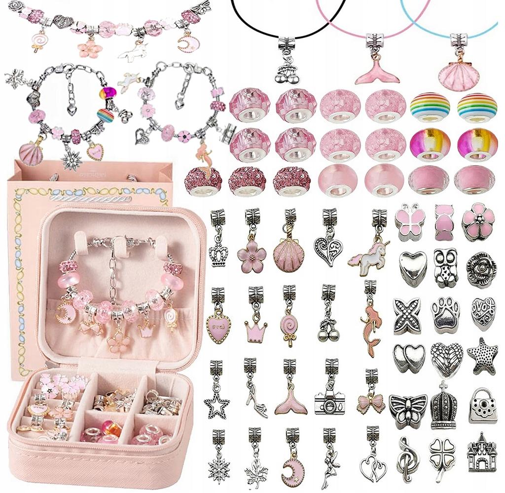 Kit for making bracelets, necklaces, pendants, bags, beads, charms