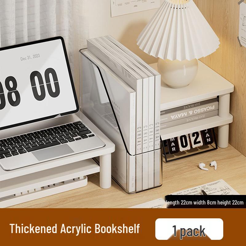 Acrylic Transparent Bookends & Document Organizer for Desk