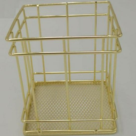 Multi-Function Iron Pen & Makeup Brush Holder - Desktop Storage Basket