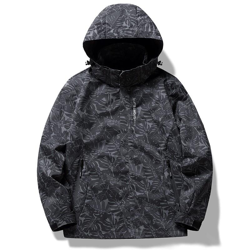 Unisex Camo Outdoor Windproof Waterproof Hooded Jacket Hiking Camping Travel Lightweight Breathable Sport Coat