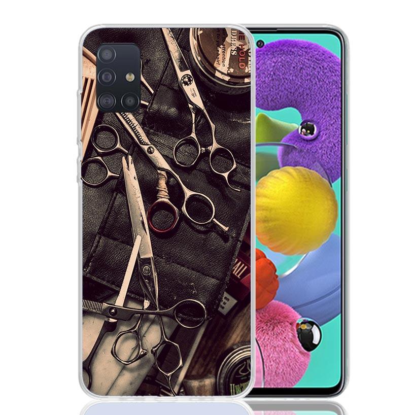 Hair Stylist Scissors Brush Phone Case For Samsung Galaxy A52 A42 A32 A22 A12 A51 A50S A40 A30S A20E A10S A41 A31 A21S A11 A72 A