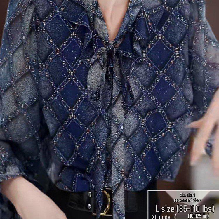 2026 Spring Elegant Slimming Tie-Up French Blouse: Age-Reducing, Loose, and Flattering Top