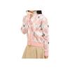 MLB New York Yankees Diamant Logo Gestickter Strickpullover Damenpullover Rosa 3FKCM0134-50PKD