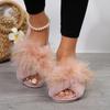 Warm Furry Slippers Women 2024 New Women Thick Fluffy Fur Slippers Winter House Flip Flops Home Slides Flat Indoor Floor Shoes