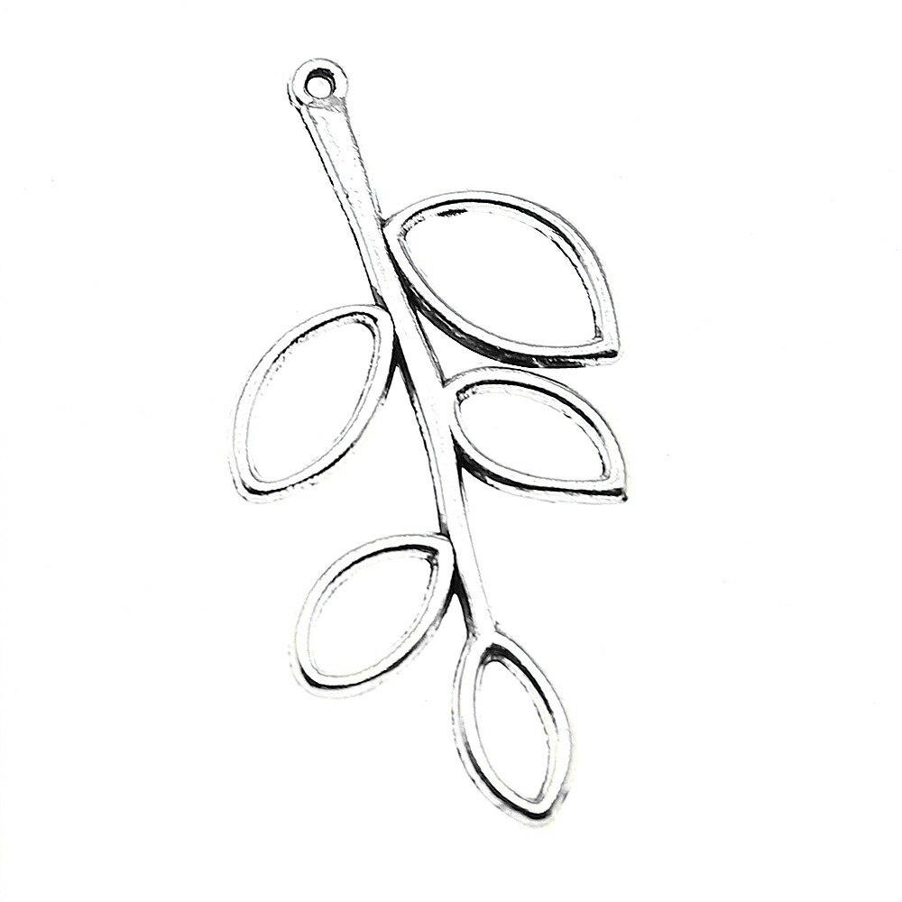 

10 шт., подвески в виде полых листьев ручной работы, антикварный серебряный цвет, брендовые: WYISYWG 37x19 мм