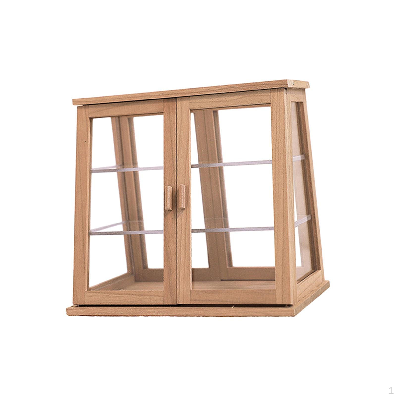 

1/6 1/12 Dollhouse Cake Cabinet Countertop Craft Cupcake Retail Counter for Architectural Fairy cherry wood A