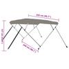 4 Bow Bimini Top Gray 243 x 244 x 137 cm