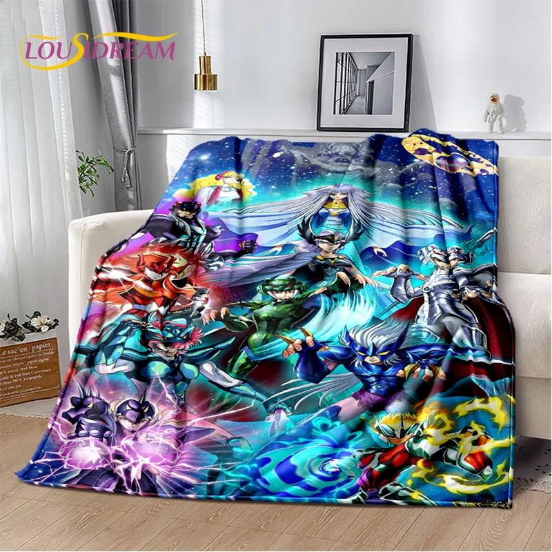 Cartoon Saint Seiya 3D Retro Soft Flannel Blanket for Beds Bedroom Sofa Picnic,Throw Blanket for Cover Outdoor Leisure Nap Gift