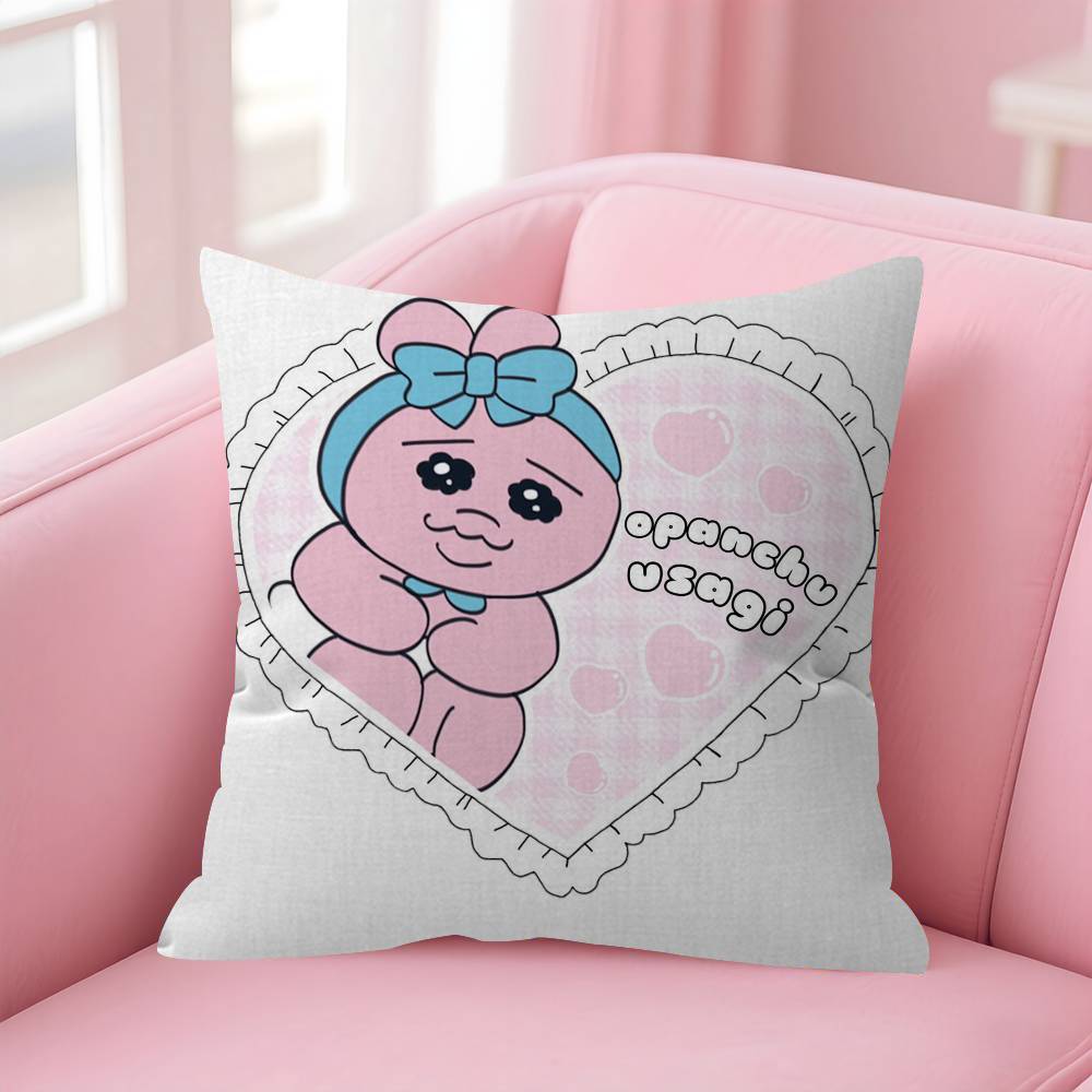 Kawaii OOpanchu Usagi  Maple Design Cushion Cover Happy Autumn Harvest decor Holiday Decorati Pillow Cover