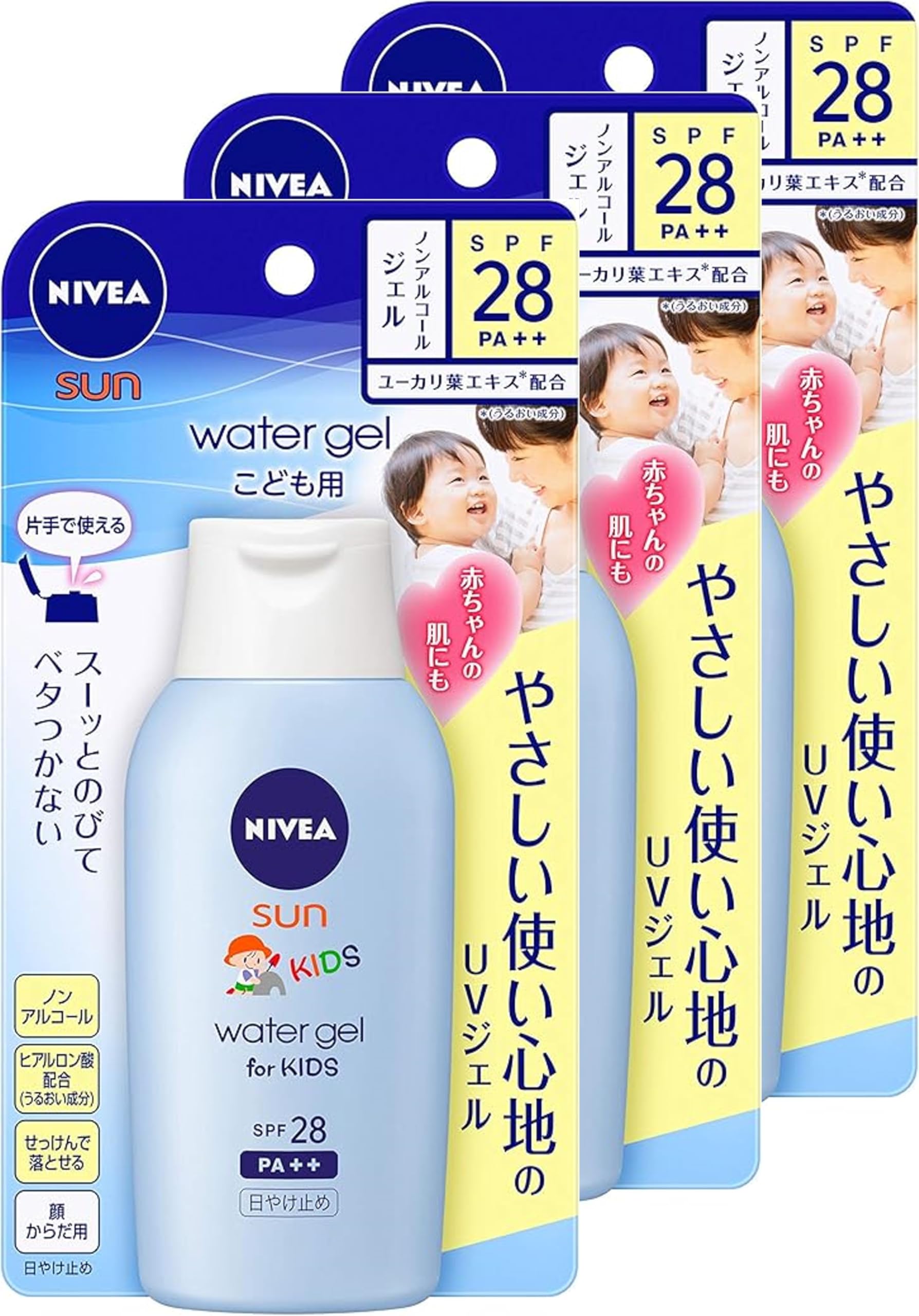 

Nivea Sun Nivea UV Protect Water Gel для детей SPF28 120 г Набор из 3 шт. [Оптовая закупка] PA++