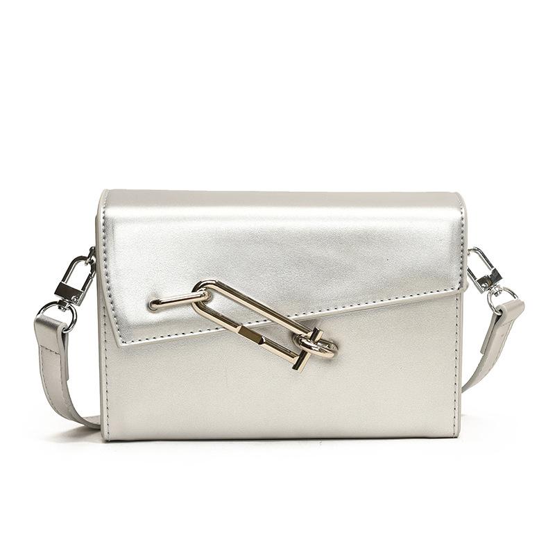 Women's bag fashion square simple pu niche design women's small square bag 24 new commuter literary shoulder messenger bag