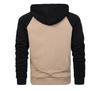 Men S Color Block Raglan Sleeve Hooded Zip Up Sweatshirt Casual Autumn Winter