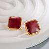 Fashion Square Earrings, Vintage Gold Earrings, Simple Earrings, High-end Sense, Niche Design, Drop Glue Earrings