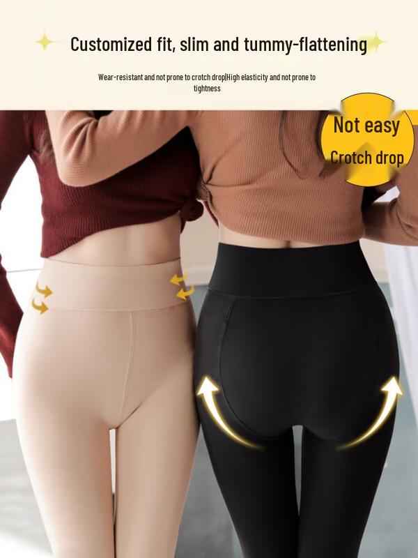 LangSha Women's Thin Velvet Sheer Leg Look Leggings