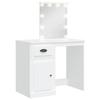 VidaXL Dressing Table with LED Lights, Makeup Table with Mirror and Drawer, Cosmetic Table with Compartment, Furniture 834970