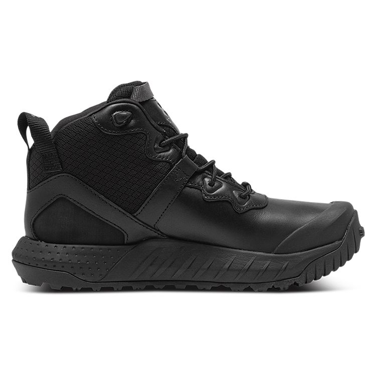 Under Armour Micro G Valsetz Mid Leather Waterproof Black Jet Grey Men 3024334-001